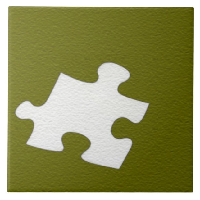 Carreau Tuile de pièce Olive Green Puzzle (Devant)