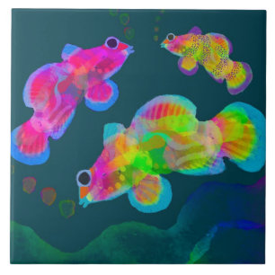 Carreau Tuile de poisson en céramique (6 carrés)