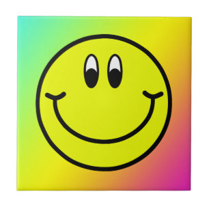 Carreau Tuile de sourire heureuse de photo d'arc-en-ciel