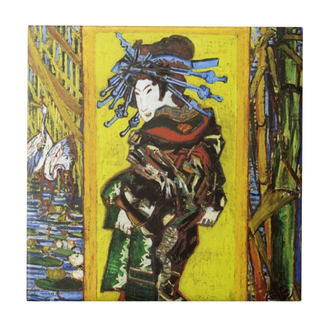 Carreau Tuile de Van Gogh Japonaiserie Oiran (Devant)