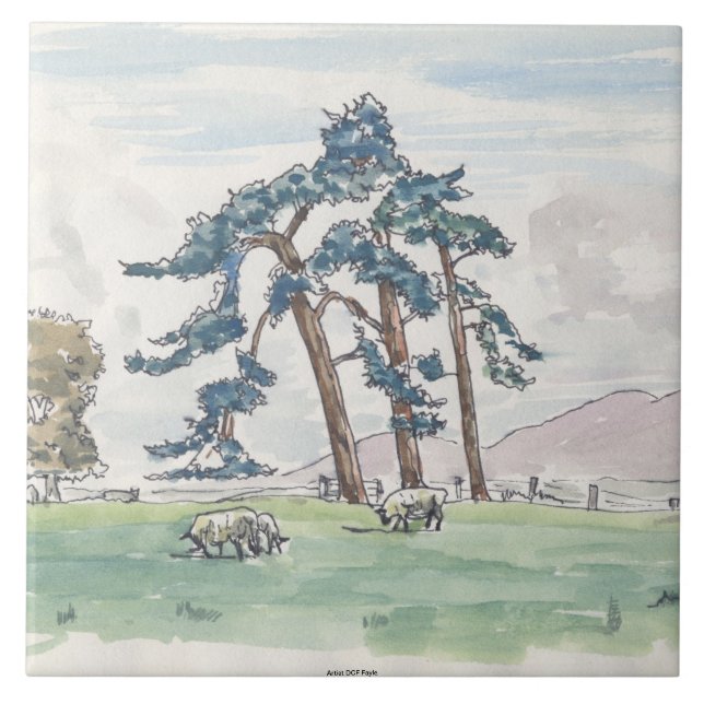 Carreau Tuile décorative de campagne anglaise (Devant)