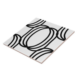 Carreau Tuile décorative en céramique noire et blanche