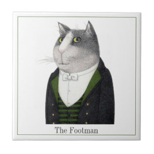 Carreau Tuile en céramique Carré CAT FOOTMAN 4,25" + texte