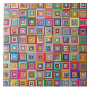 Carreau Tuile en céramique carré de couleur abstraite rétr