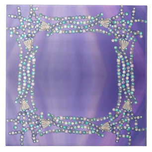 Carreau Tuile en céramique de sirène de mer violette