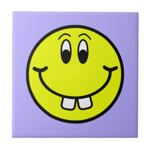 Carreau Tuile en céramique de sourire de photo d'Emoji de