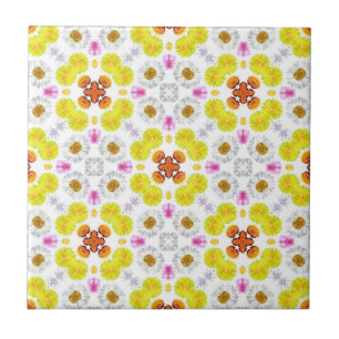 Carreau Tuile en céramique jaune soleil
