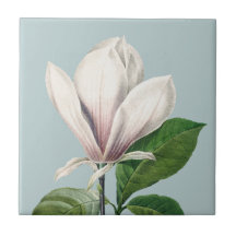 Tuile en céramique magnolia blanche