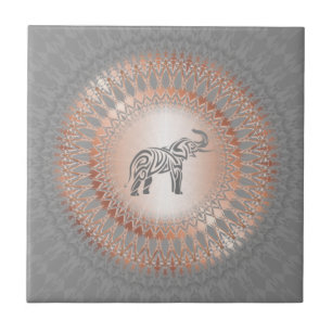 Carreau Tuile en céramique Mandala Rose Gold Grey