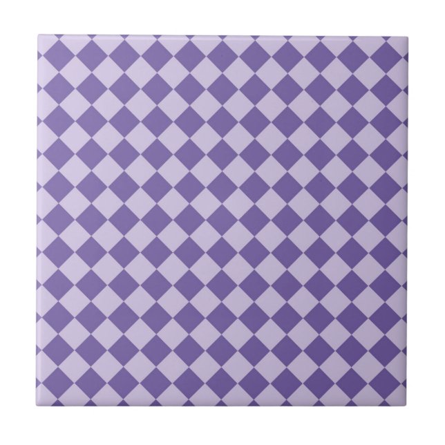 Carreau Tuile en céramique Motif de damier violet (Devant)