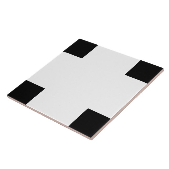 Carreau Tuile en céramique noire&blanche (Côté)