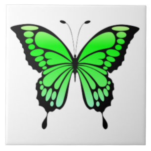 Carreau Tuile en céramique papillon vert