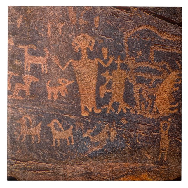 Carreau Tuile en céramique Petroglyphe Sud-Ouest (Devant)