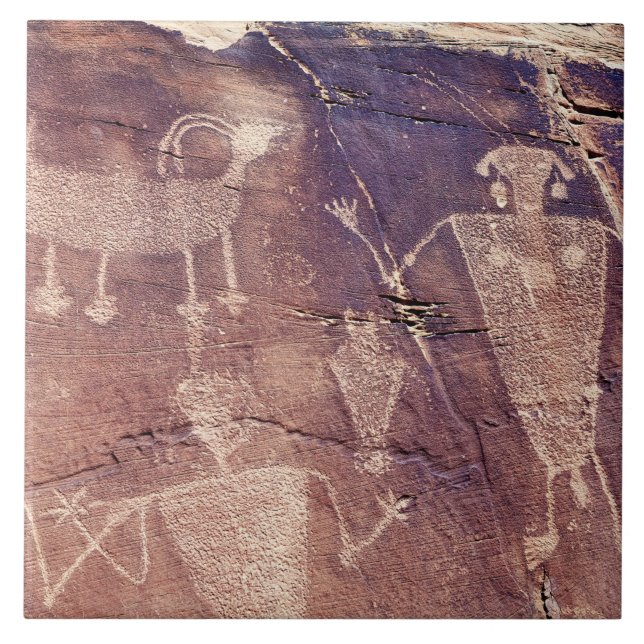 Carreau Tuile en céramique Petroglyphe Sud-Ouest (Devant)