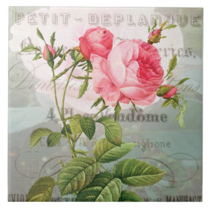 Carreau Tuile en céramique Redoute Roses Rose