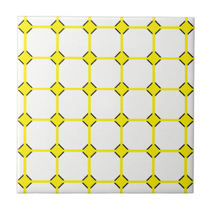Carreau Tuile en céramique Rhombus jaune, petite (4,25 po 