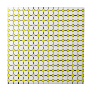 Carreau Tuile en céramique rhombus jaune, petite (4,25 po 