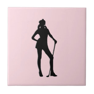 Carreau Tuile en céramique rose de Golfer féminin