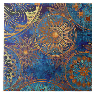 Carreau Tuile en céramique - Roues d'or