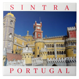 Carreau Tuile en céramique vue du Palais de Sintra Pena