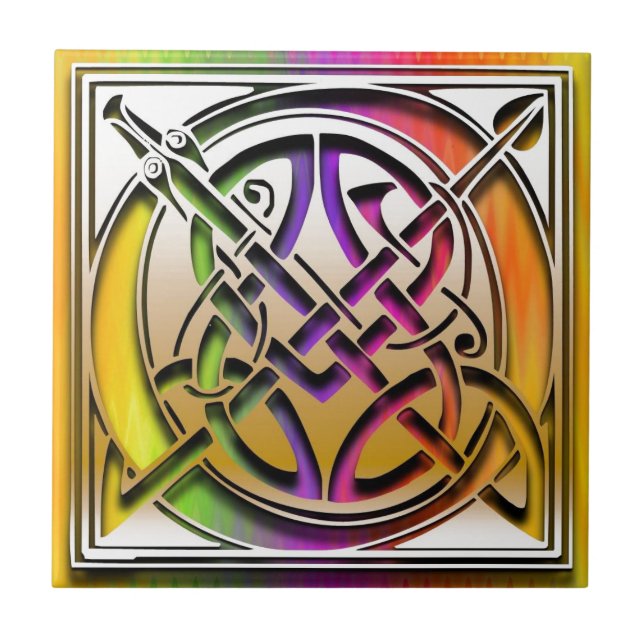Carreau Tuile faite sur commande de monogramme (Devant)