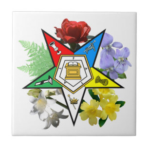 Carreau Tuile florale d'étoile orientale