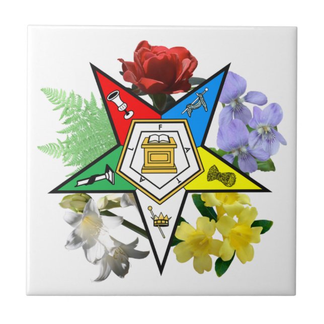 Carreau Tuile florale d'étoile orientale (Devant)