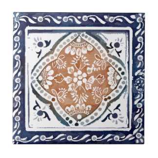 Carreau Tuile florale indienne 1