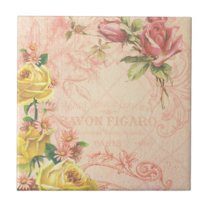 Carreau Tuile florale vintage chic