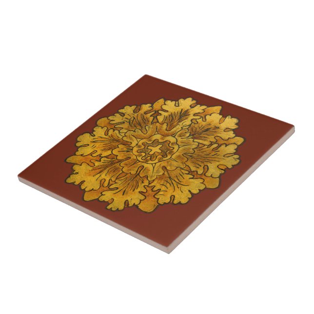 Carreau Tuile florentine de groupe de feuille de chêne (Côté)