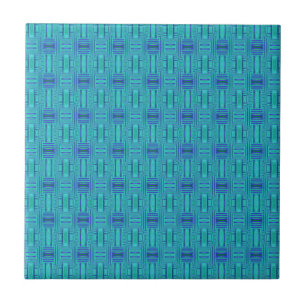 Carreau Tuile géométrique bleue de lagune