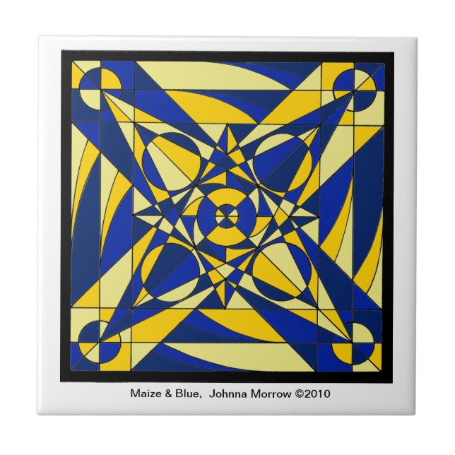 Carreau Tuile géométrique de mandala (Devant)