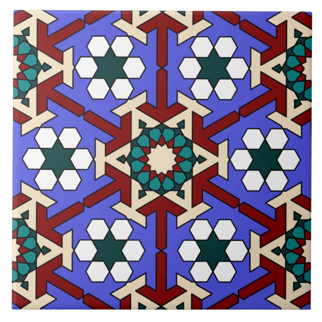 Carreau Tuile motif géométrique islamique (Devant)
