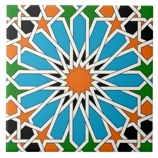 Carreau Tuile motif géométrique islamique (Devant)