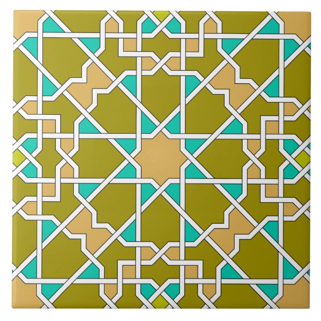 Carreau Tuile motif géométrique islamique (Devant)