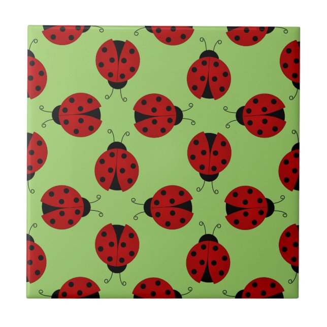 Carreau Tuile Motif Ladybugs (Devant)