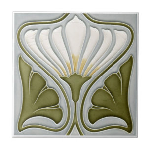 Carreau Tuile murale en céramique Art nouveau Blanc clair 