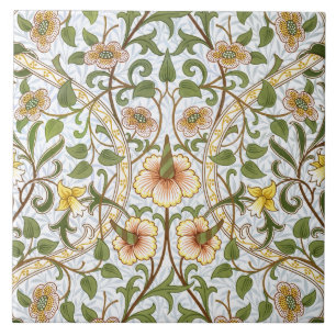 Carreau Tuile ou trépied d'art de motif de jonquille de