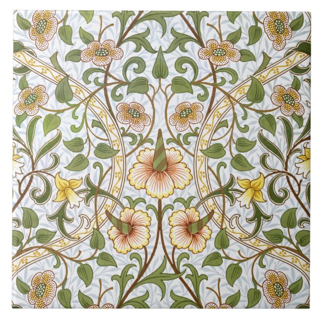 Carreau Tuile ou trépied d'art de motif de jonquille de (Devant)