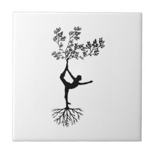 Carreau Tuile photo en céramique de Yoga Pose Tree Roots