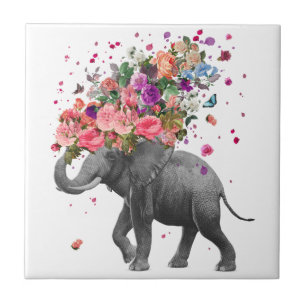 Carreau Tuile photo en céramique Elephant Splash
