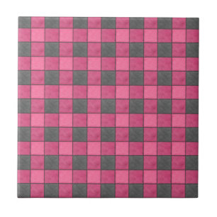 Carreau Tuile rose et noire de contrôle de plaid