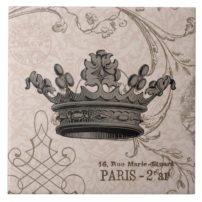 Carreau Tuile vintage de couronne… (Devant)