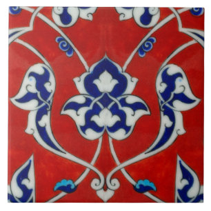 Carreau tuiles iznik en couleurs rouges