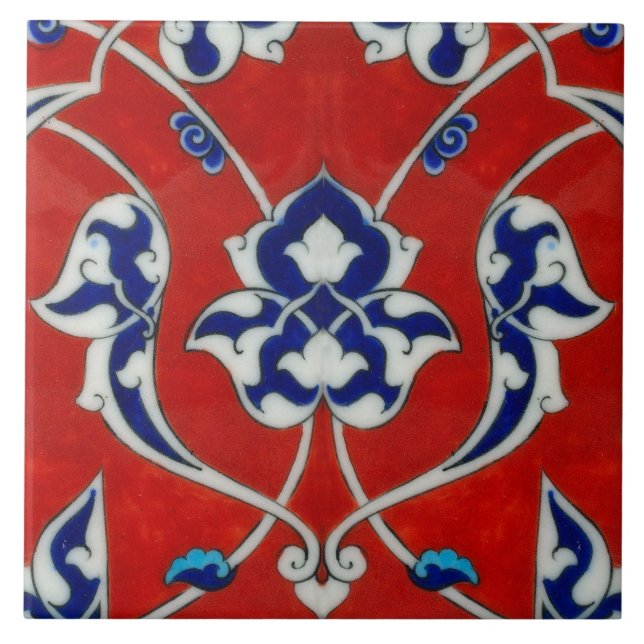 Carreau tuiles iznik en couleurs rouges (Devant)