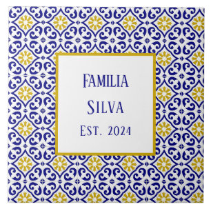 Carreau Tuiles portugais personnalisées Bleu Méditerranée