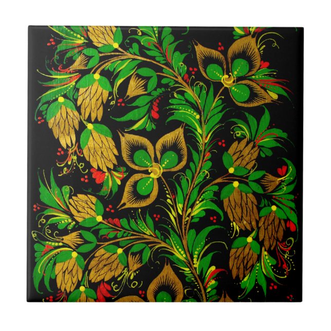 Carreau Tuiles russes d'art populaire (Devant)