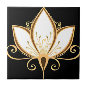 Carreau tuiles suédoises lotus doré