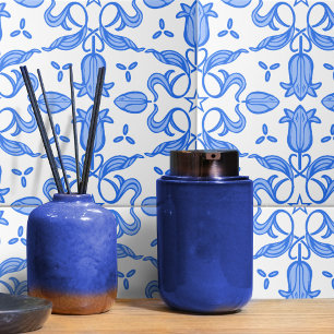 Carreau Tulipe et étoile à motif bleu blanc