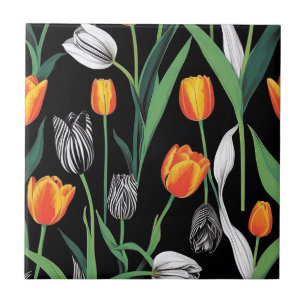 Carreau Tulipes artistiques graphiques en gras